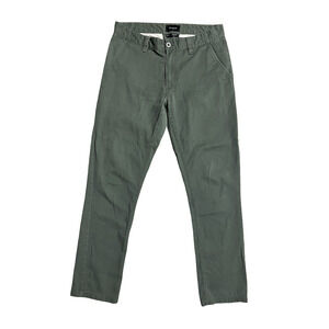 Brixton Grain Pant Pants Mens 34x31 Green Slim Fit Stretch Chino Casual